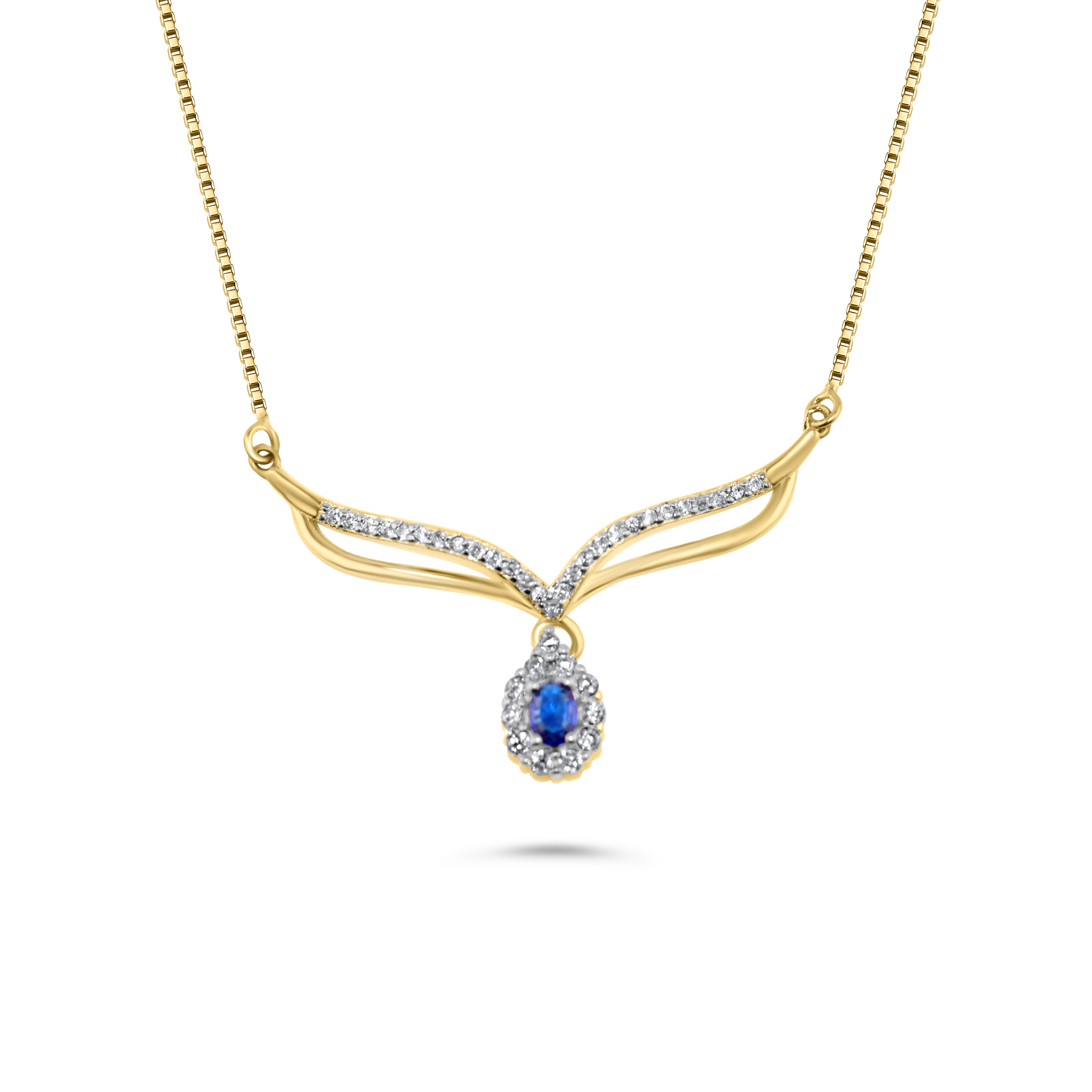 Teardrop Swirling Silver Necklace