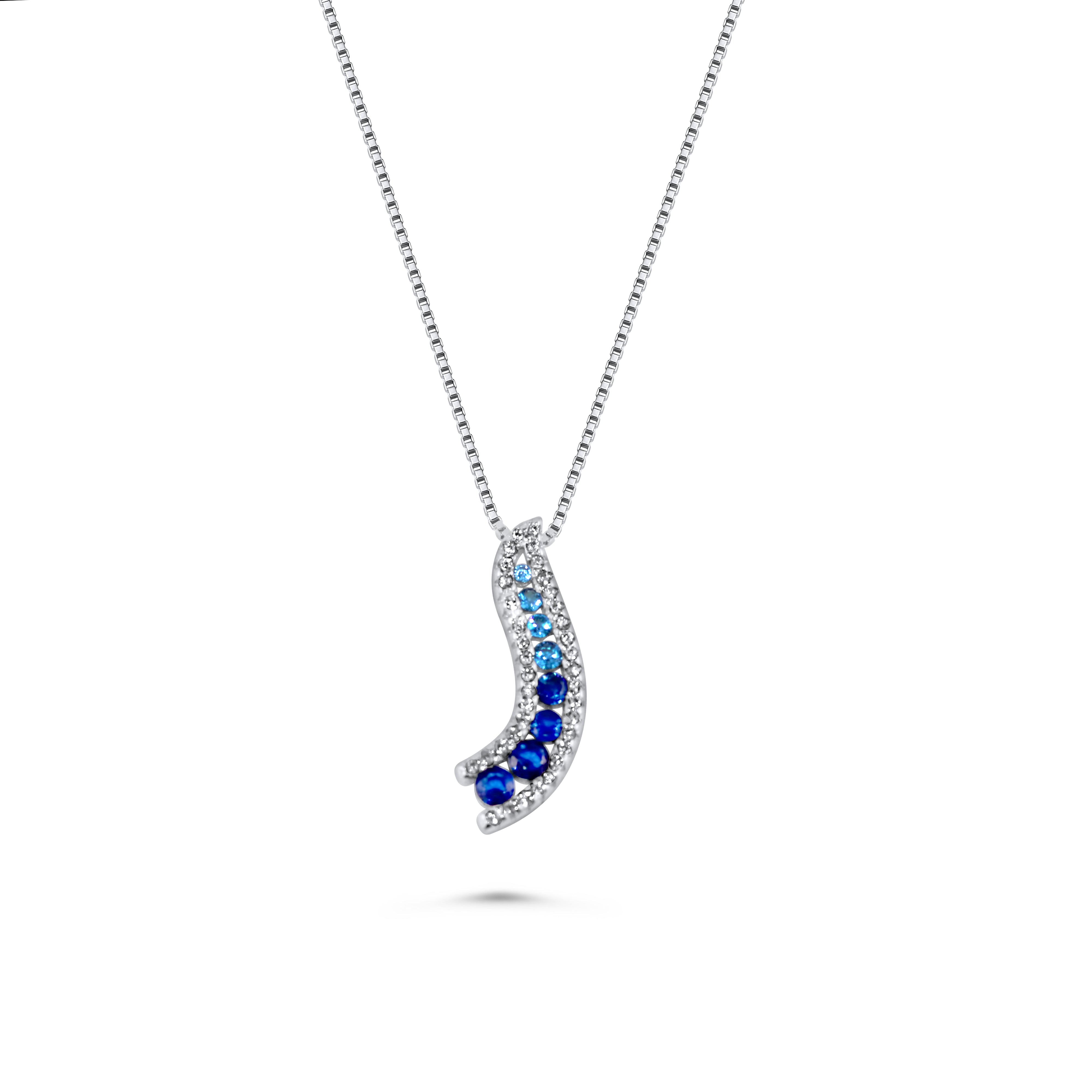 Blue Sapphire Zirconia Necklace