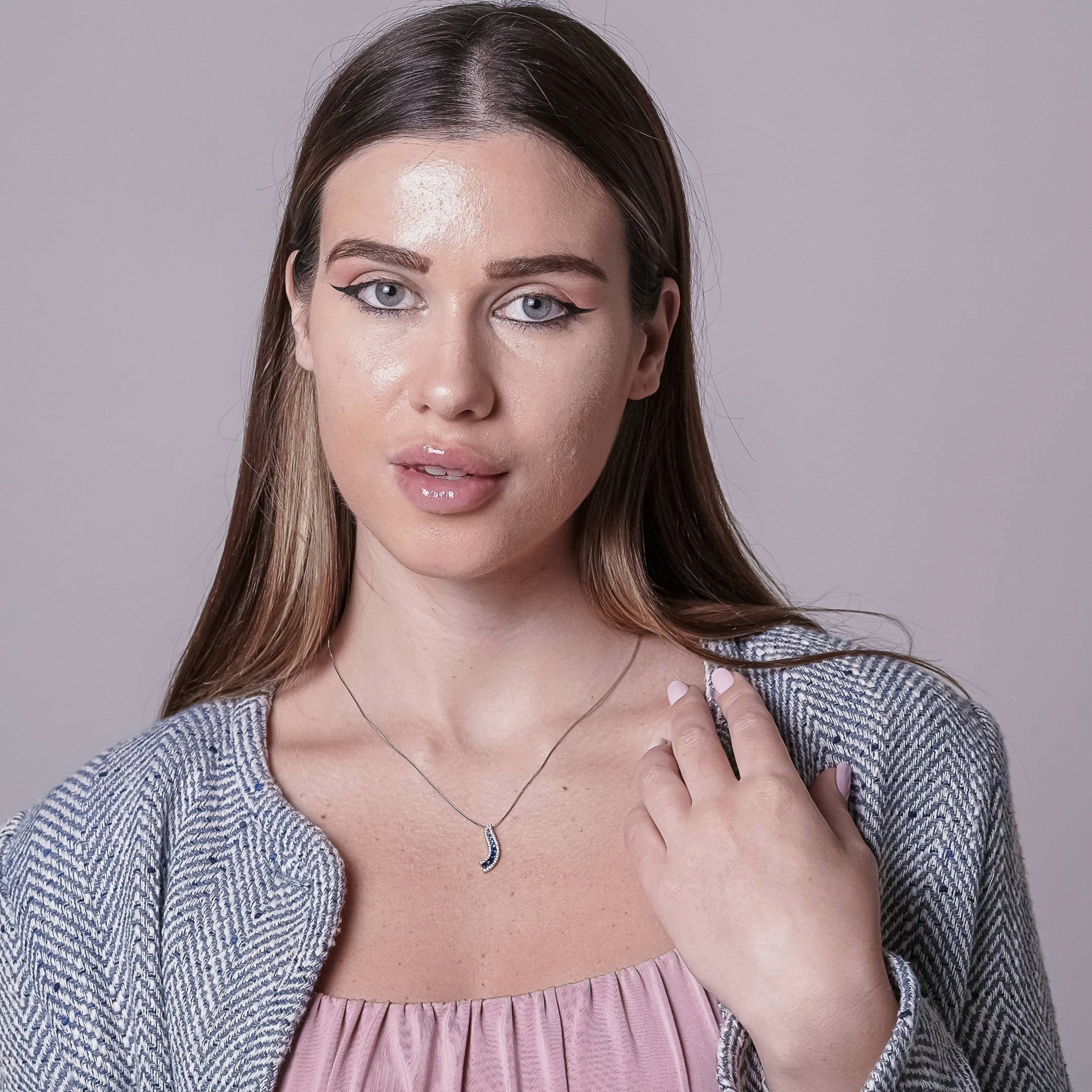 Blue Sapphire Zirconia Necklace