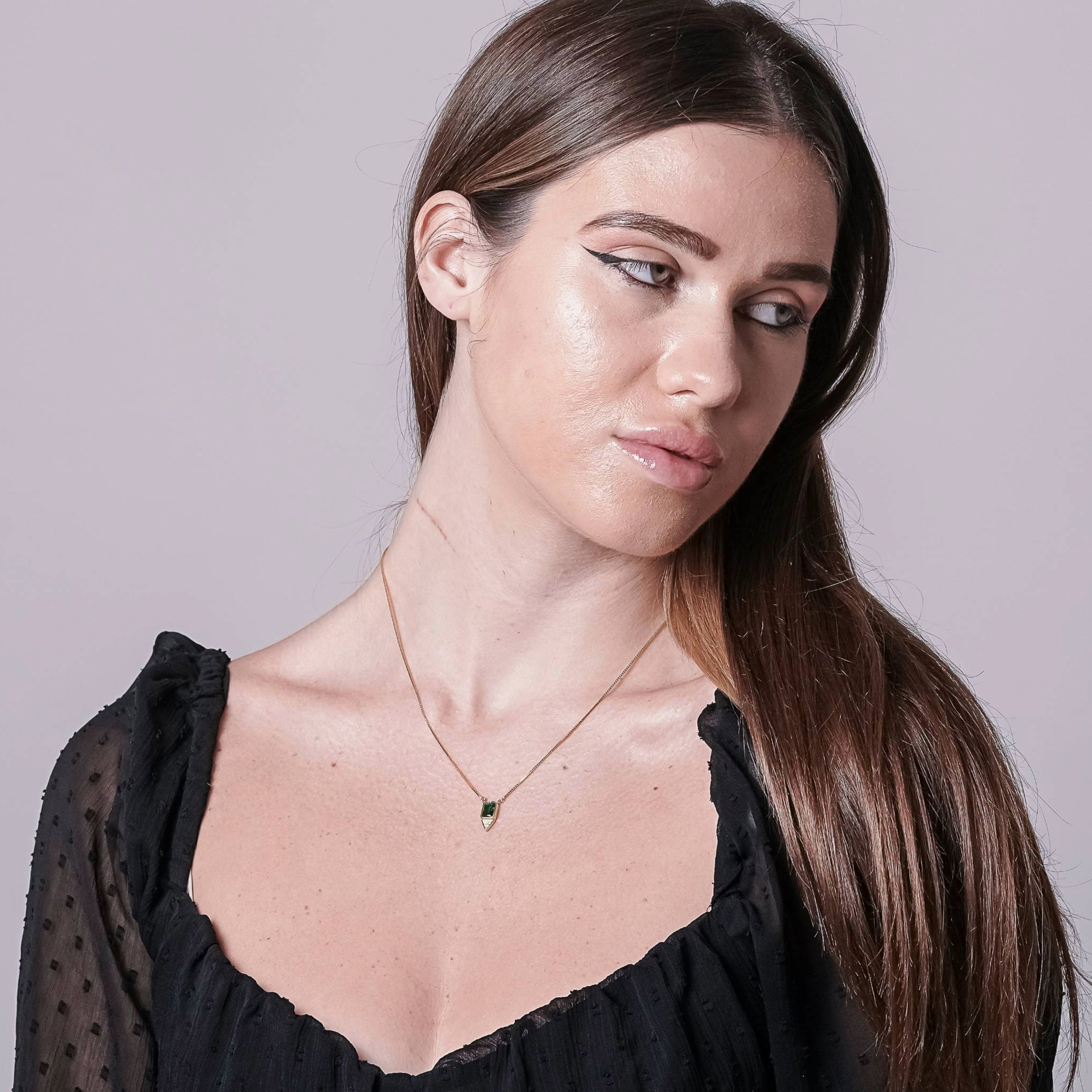 Elegant Green Zirconia Necklace