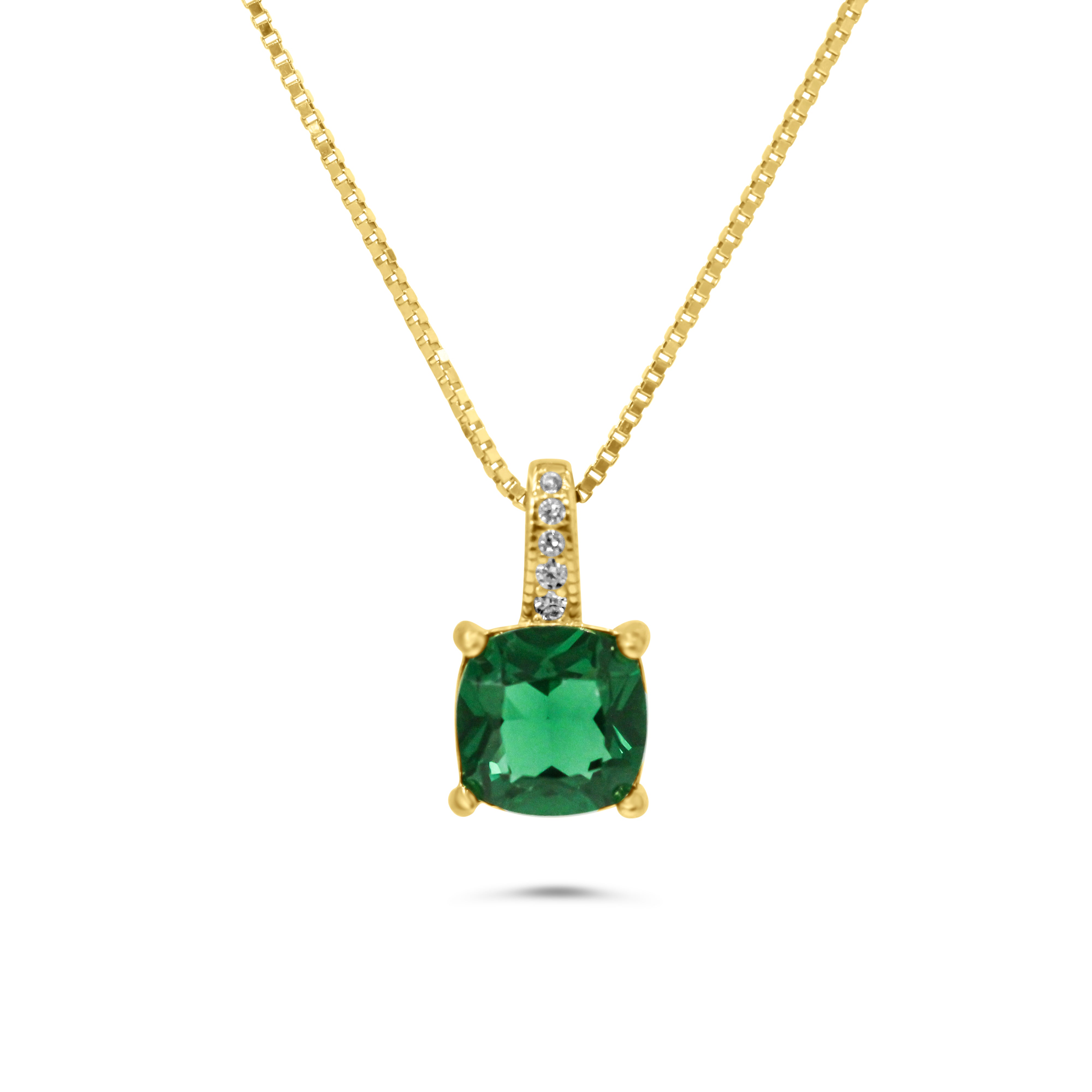 Green Square Zircon Pendant