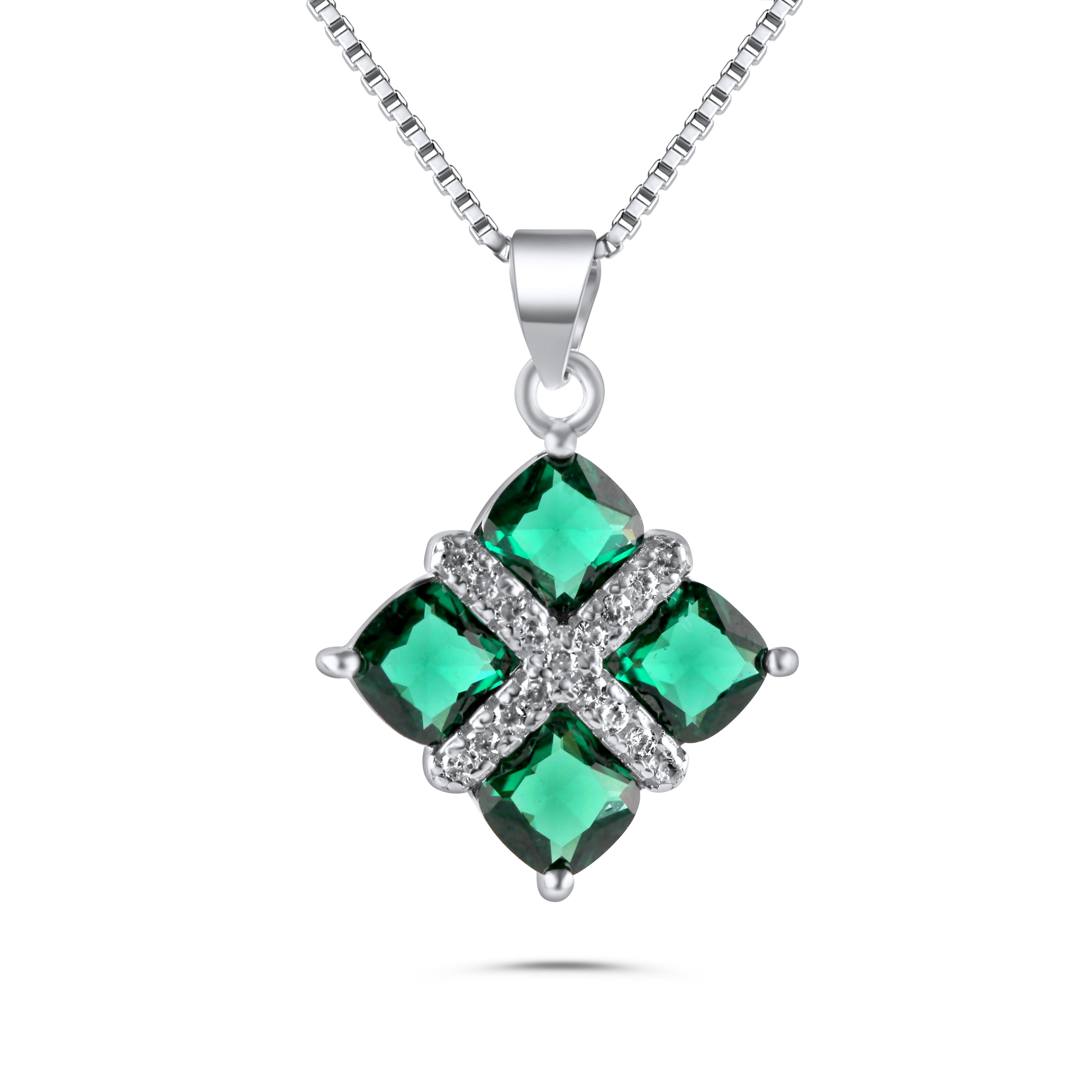 Cushion Cut Emerald Pendant