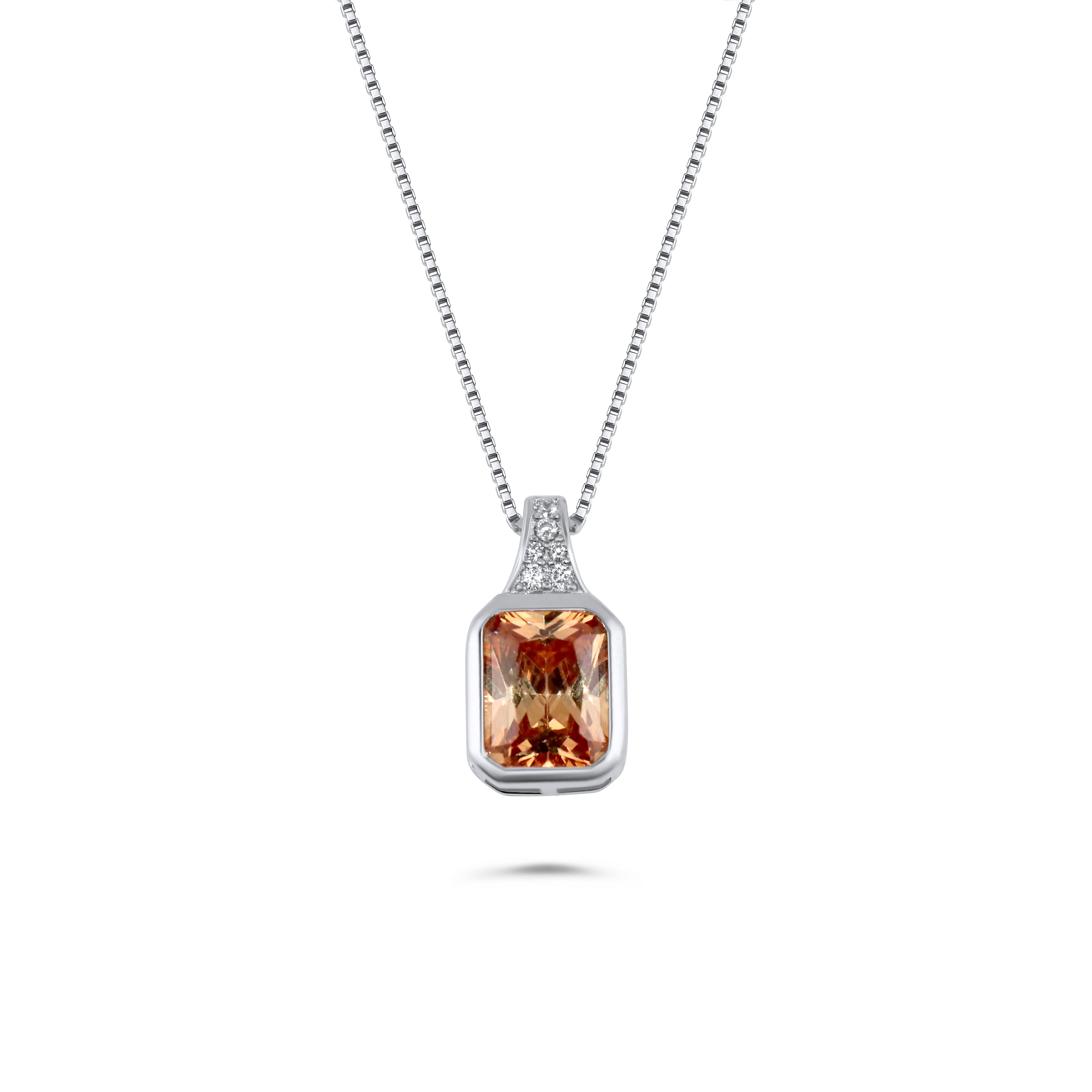 Silver Golden Topaz Pendant