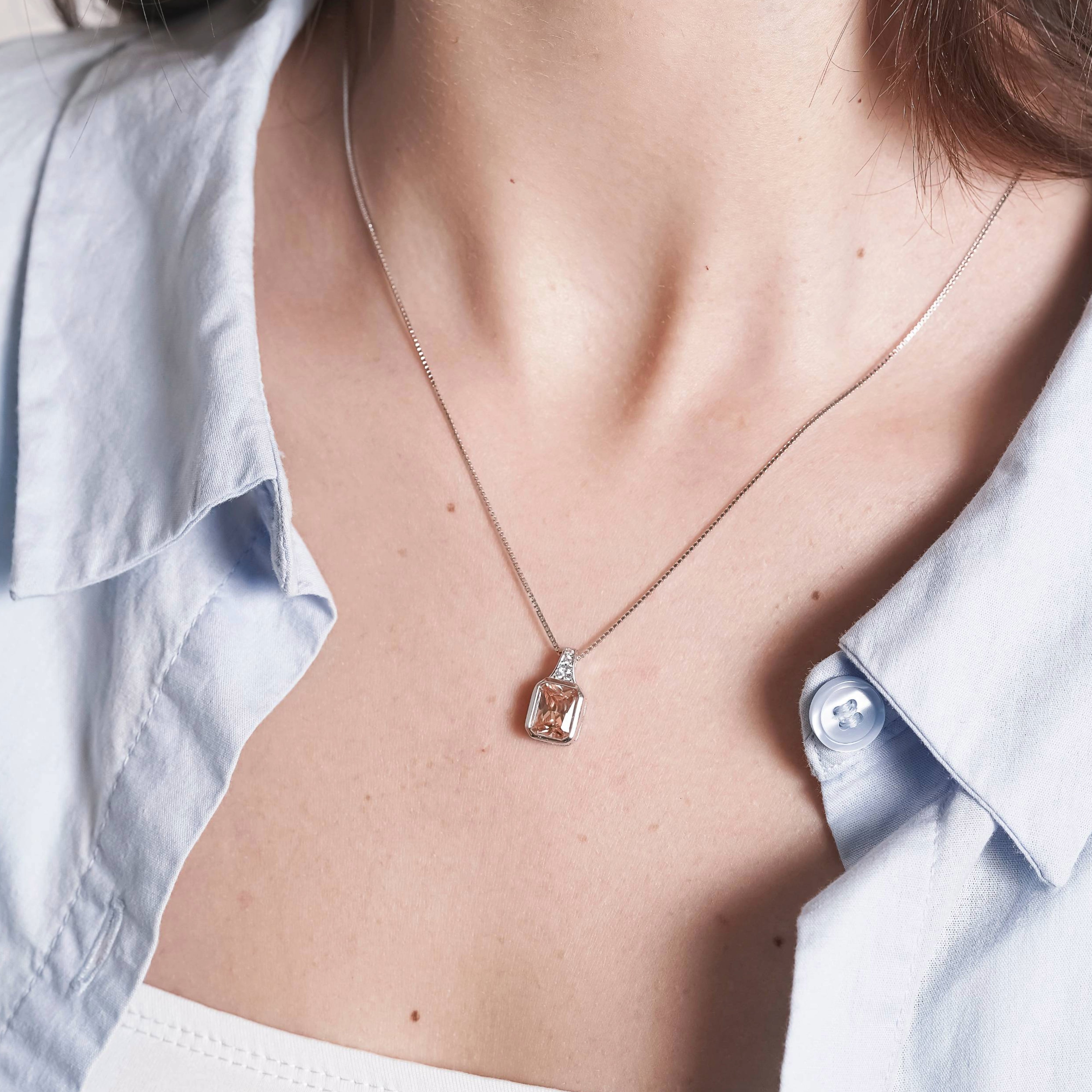 Silver Golden Topaz Pendant