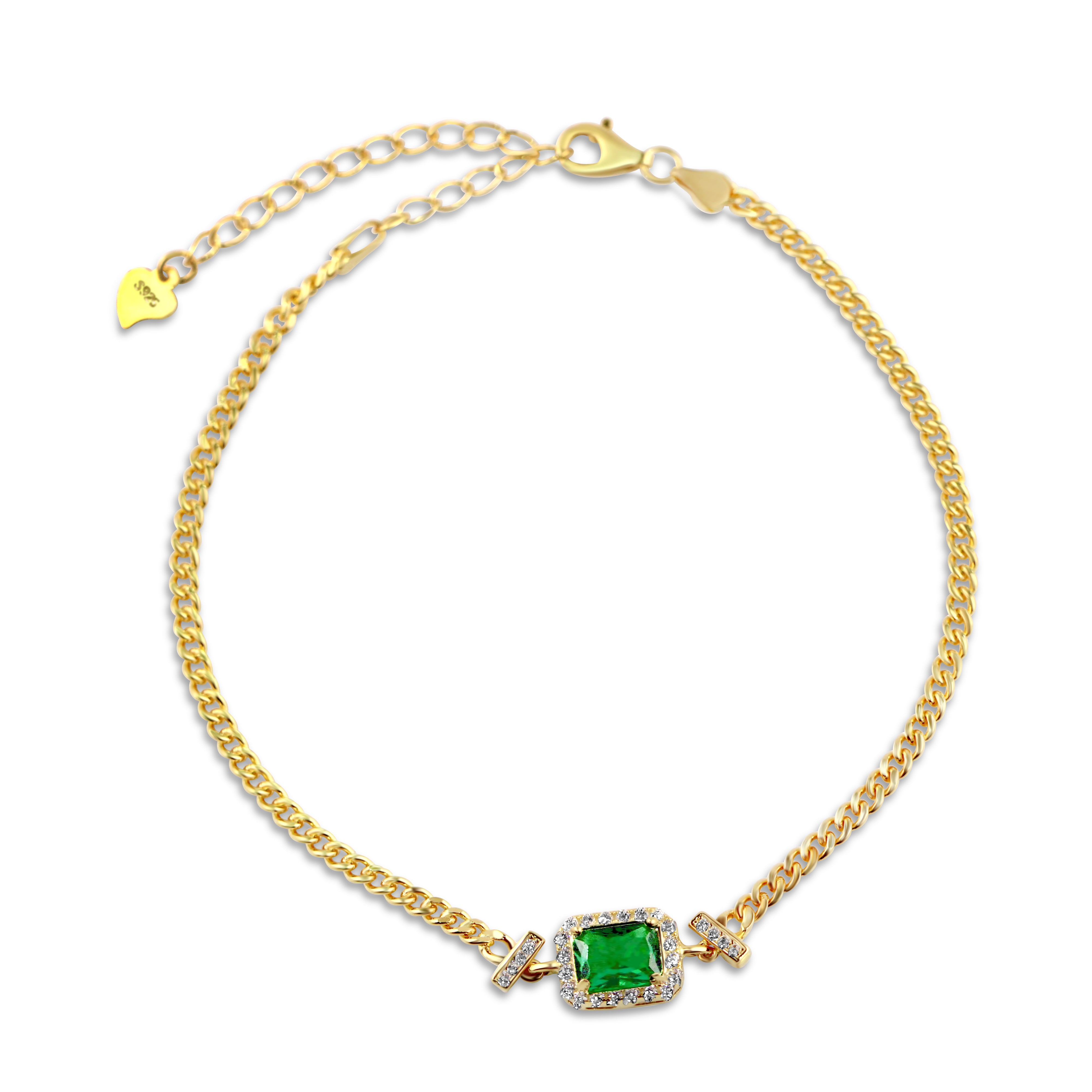 Classic Cuban Emerald Bracelet
