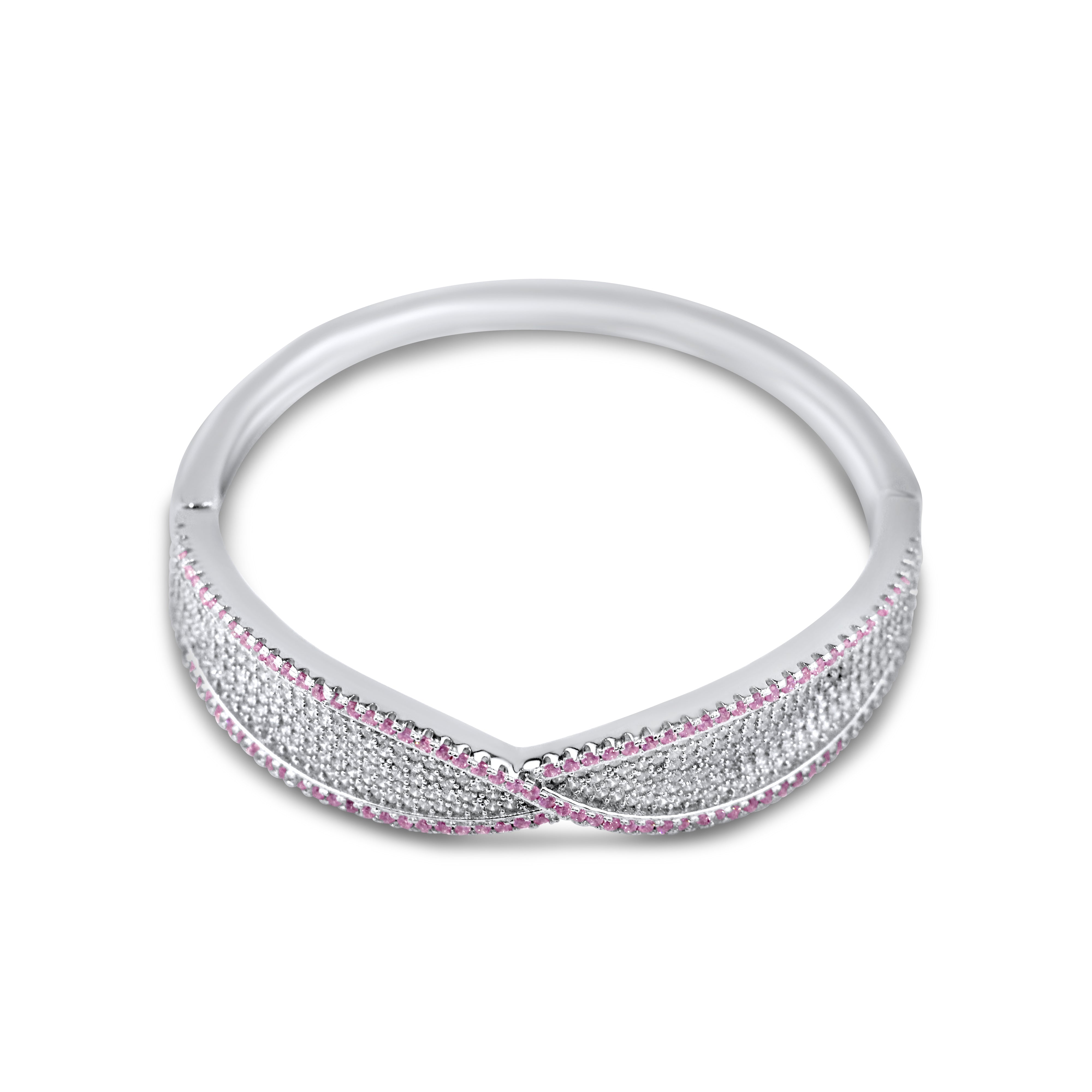 Sterling Silver Gemstone Sparkling Bowknot Bracelet