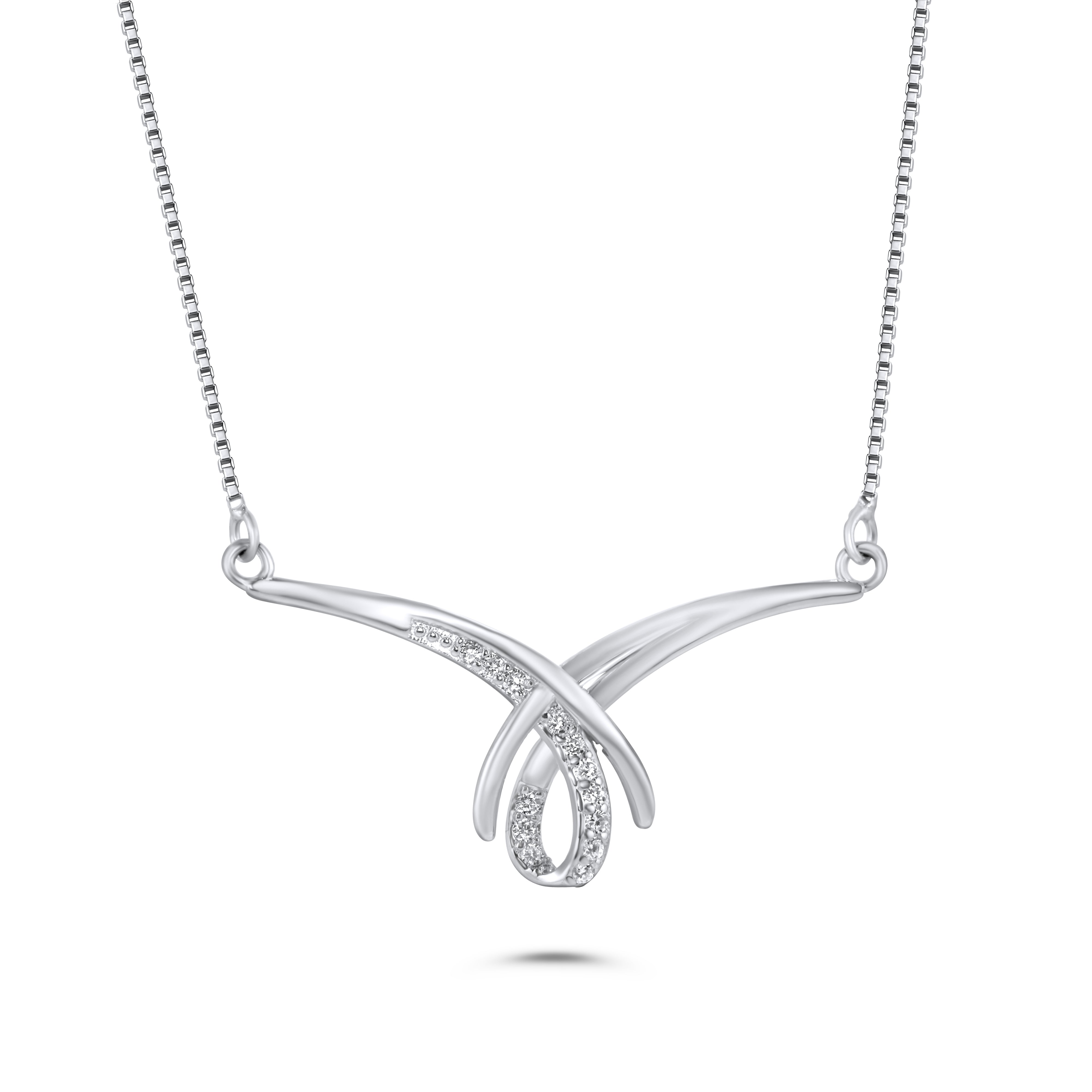 Teardrop Loop silver necklace