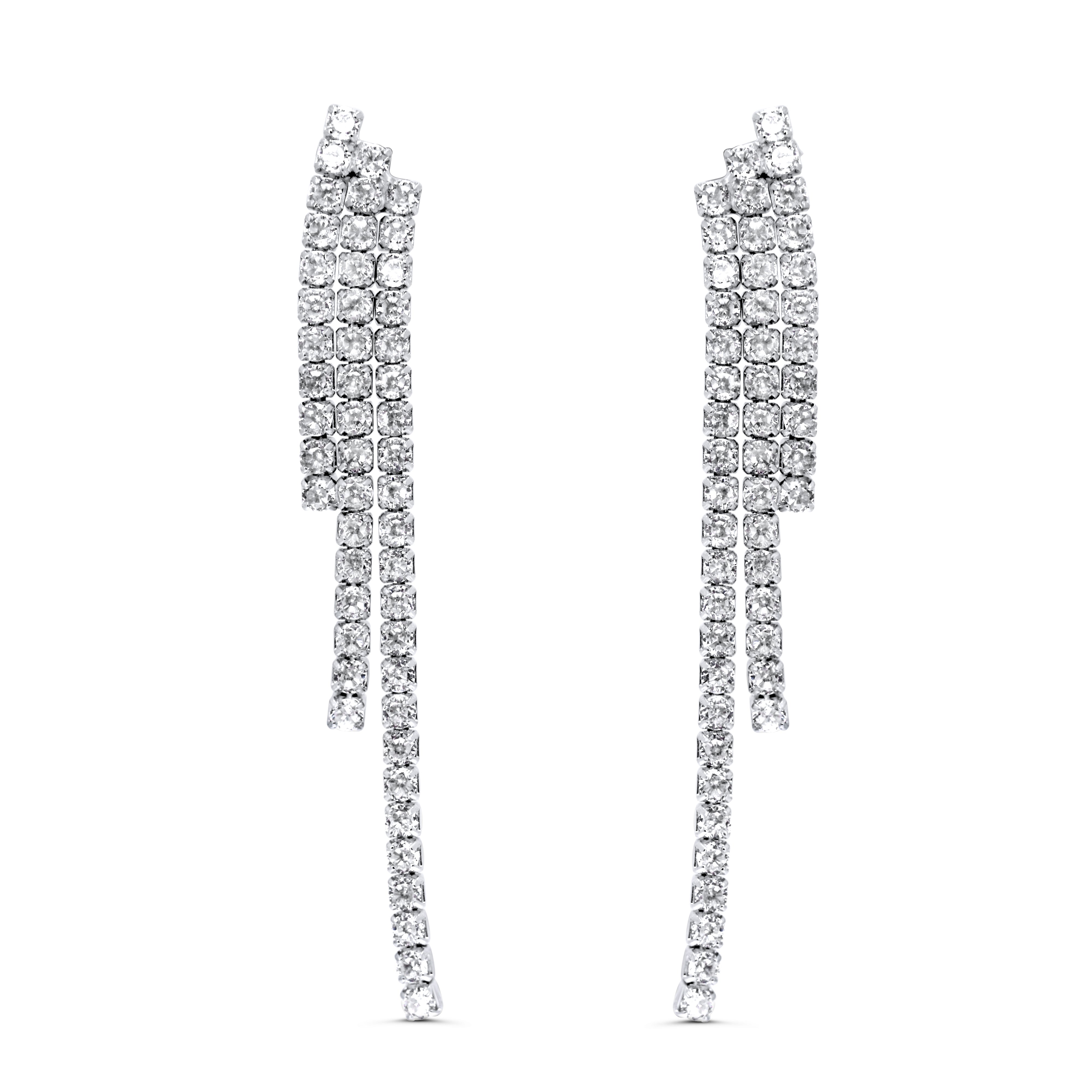Drop Tennis Earrings with Zirconia