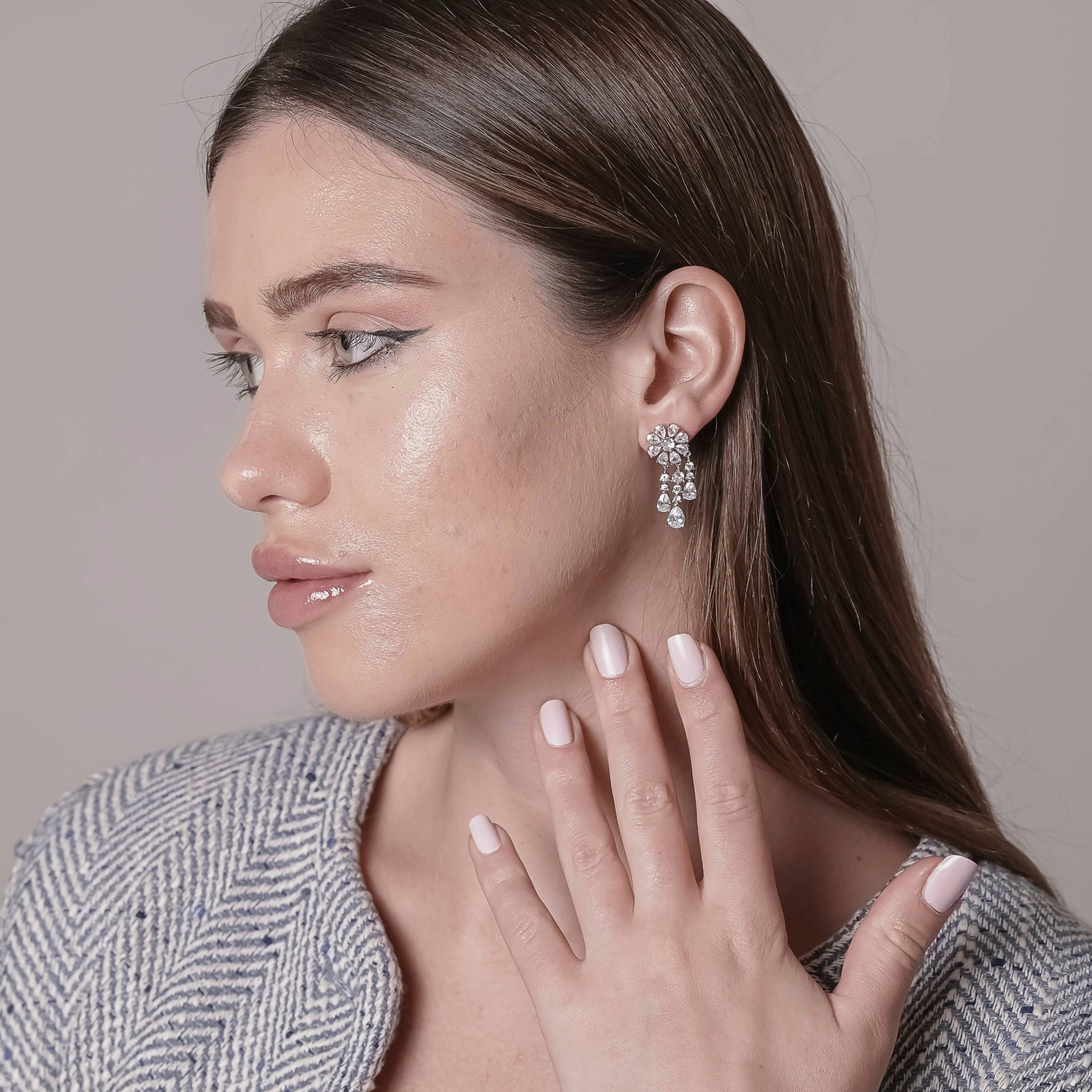 Drop Earrings with Zirconia