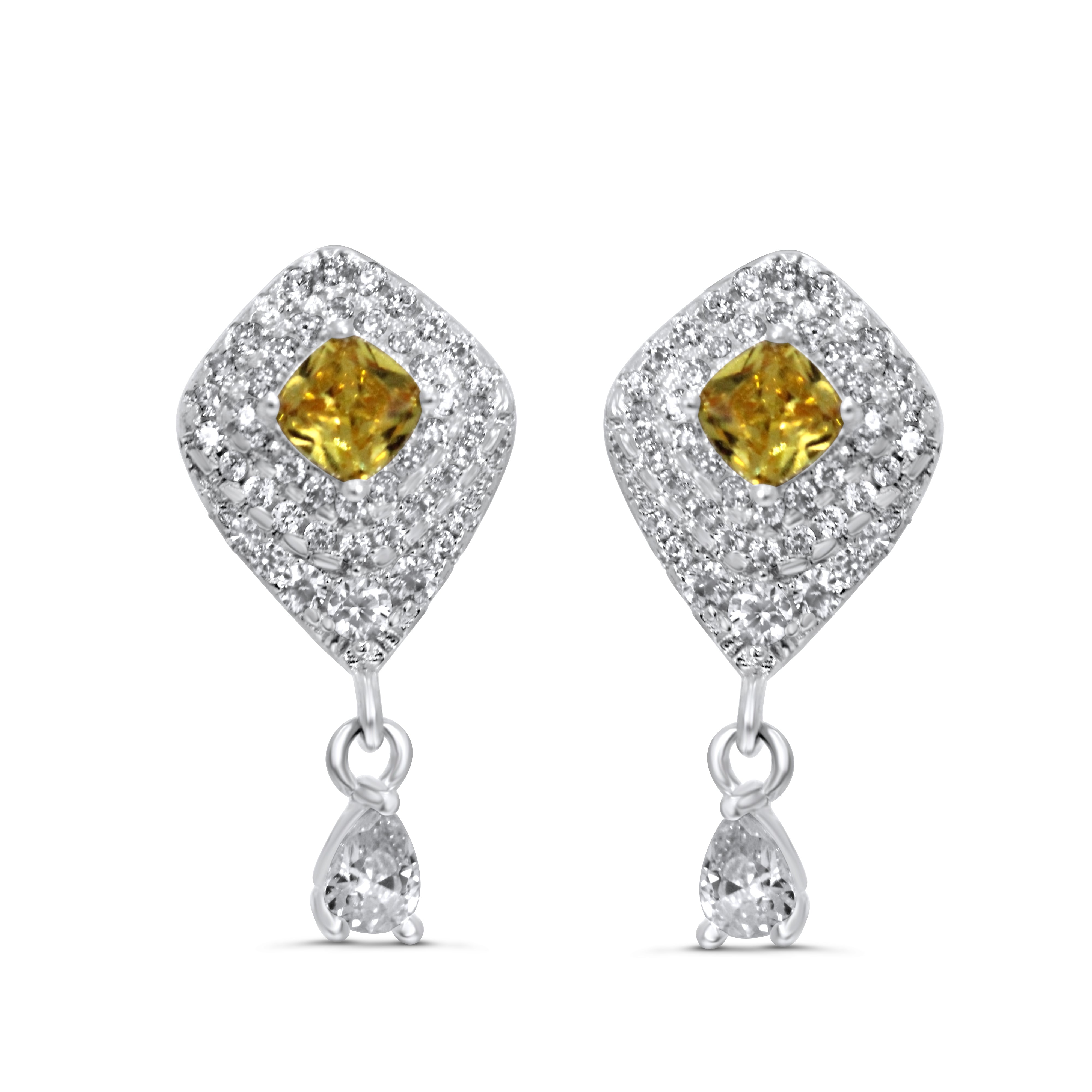 Fancy Yellow Drop Dangle Earrings