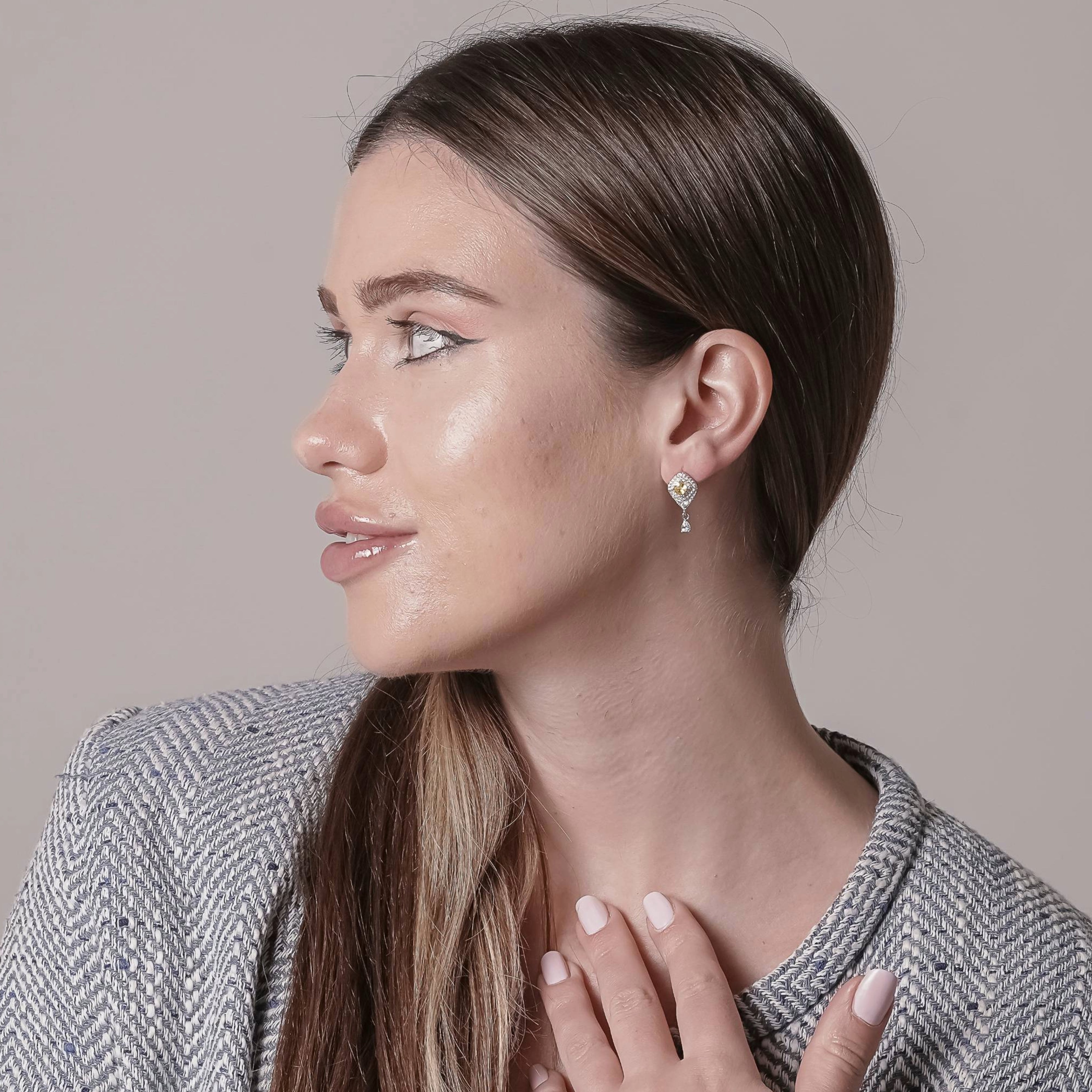 Fancy Yellow Drop Dangle Earrings