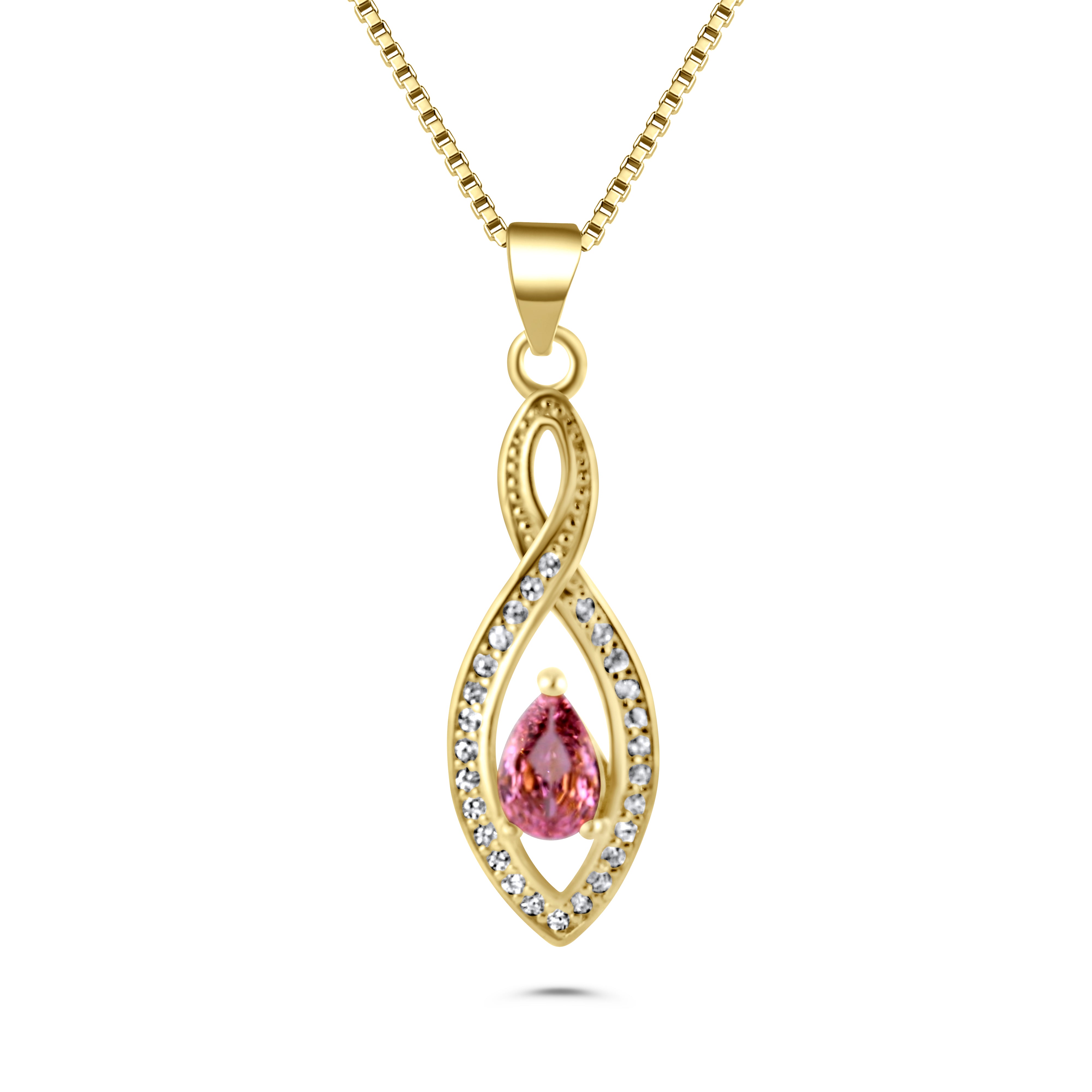 Gold Tone over Silver Infinity Necklace