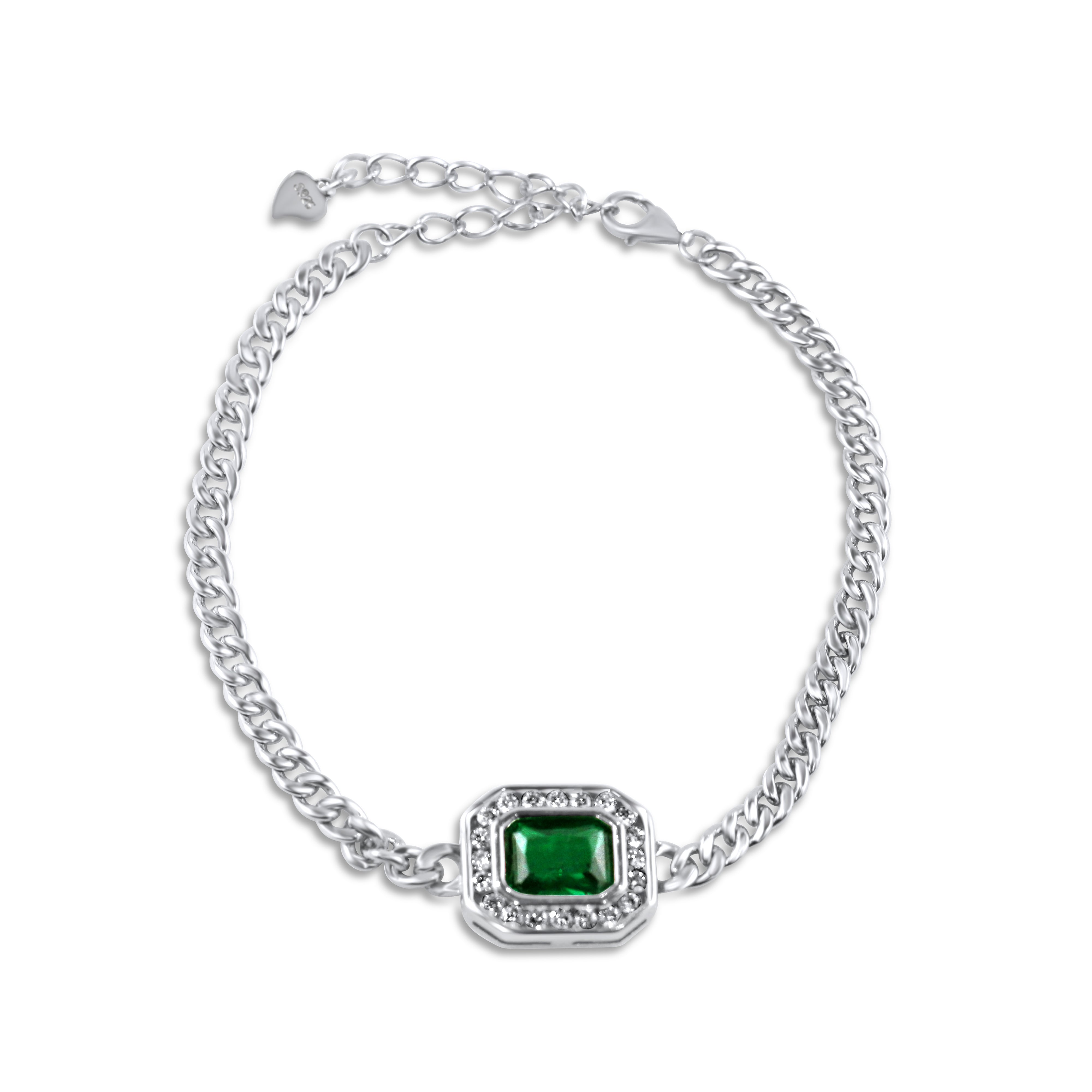 Emerald Curb Link Bracelet