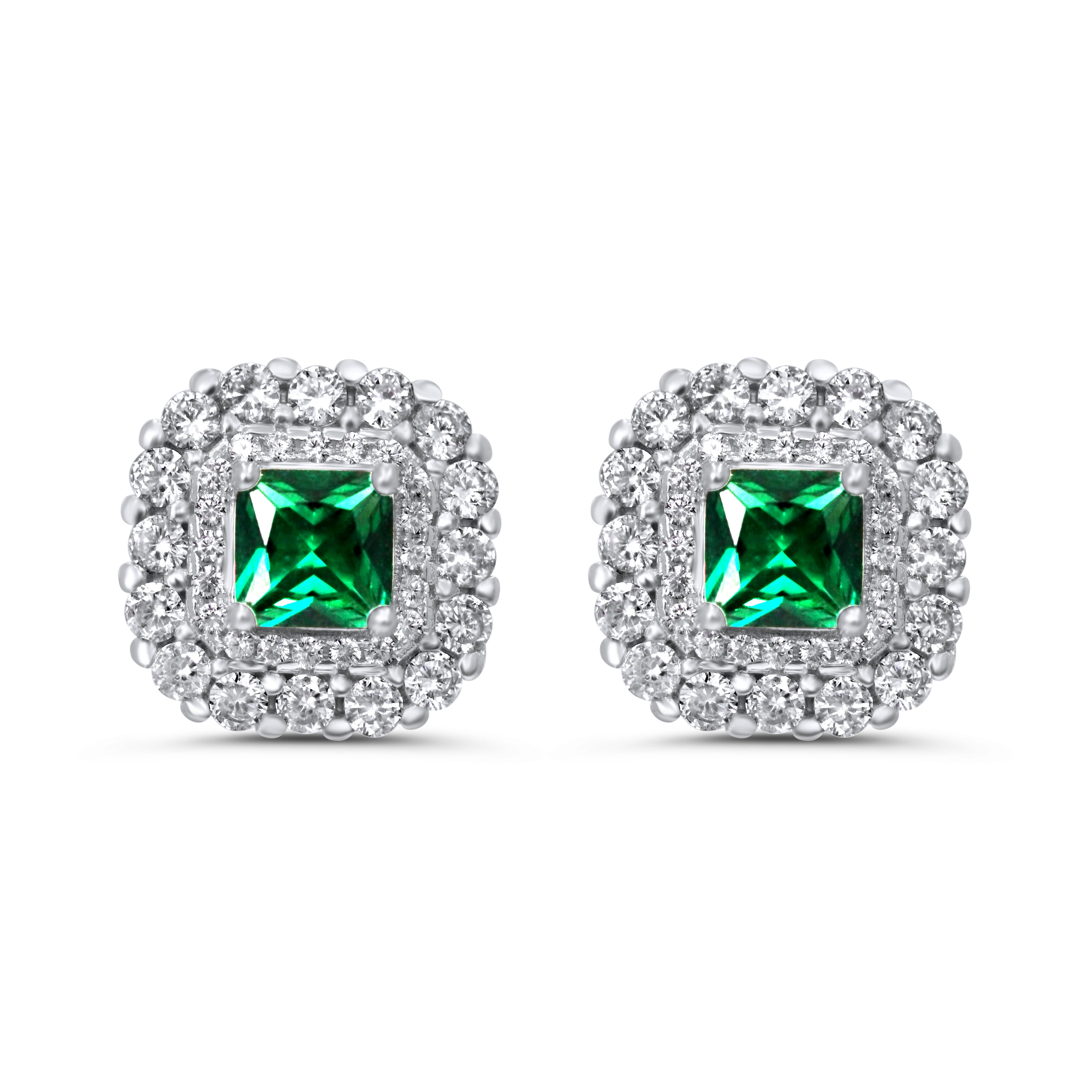Emerald Inspired Center Circled with Zirconia